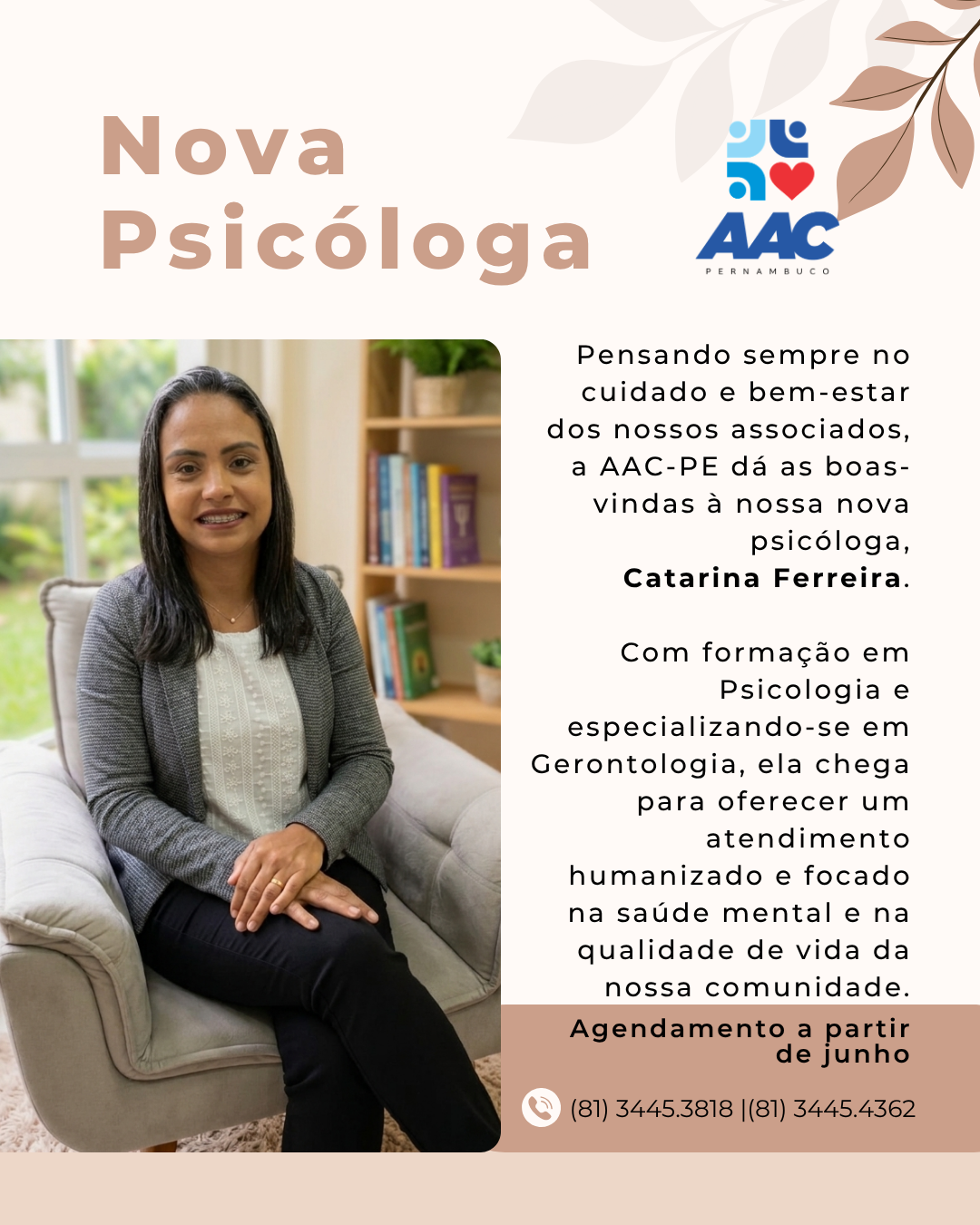 Nova Psicóloga da AAC-PE